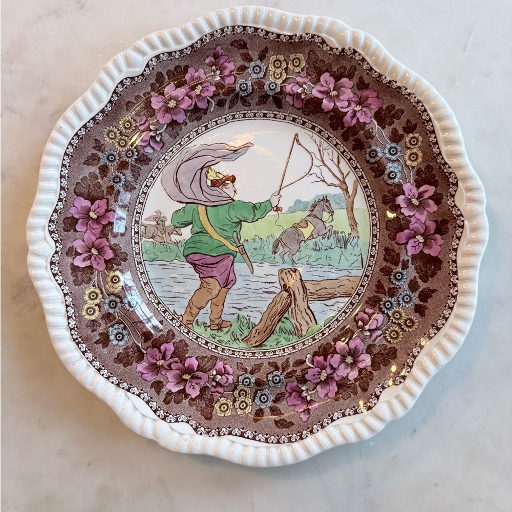 Antique W.T. Copeland & Sons “Arab Huntsman” Scenic Transferware Plate 10”